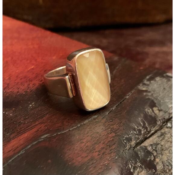Whitney Kelly Sterling Silver and Mother of Pearl Ring Vintage - Picture 2 of 4